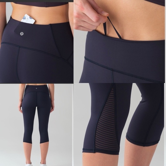 lululemon athletica Pants - Lululemon Lean In Crop (17") Flawed Midnight Navy Size 6